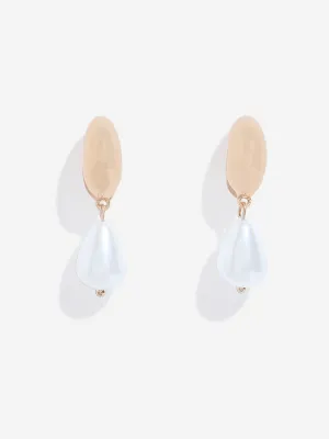 Westside Accessories Gold Pearl Drop Earrings