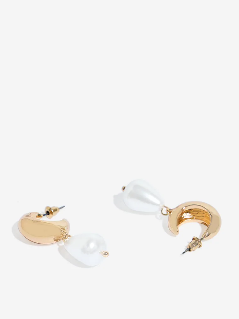 Westside Accessories Gold Pearl Drop Earrings